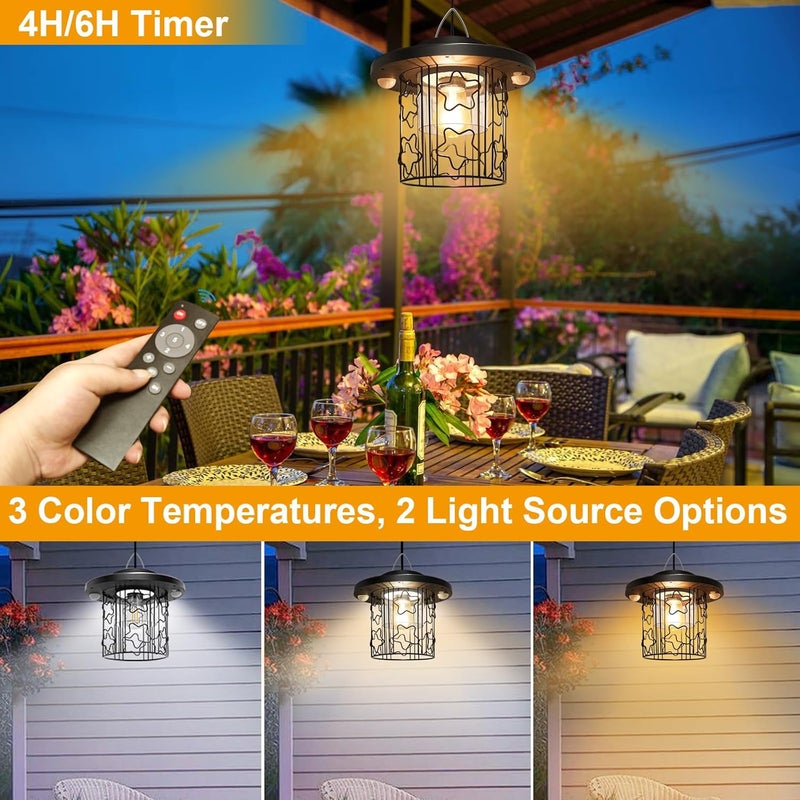 AEQ Solar Shed Light Outdoor Indoor, Solar Gazebo Lights 3000LM Daytime Available with 5 Modes/3 Color Temps/Dual Motion Sensor, Hanging Pendant Lights for Gazebo Barn Garage - Image 5